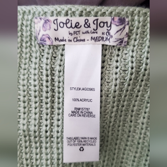 Jolie & Joy Green Knit Crochet Women's Crop Top - Picture 3 of 3